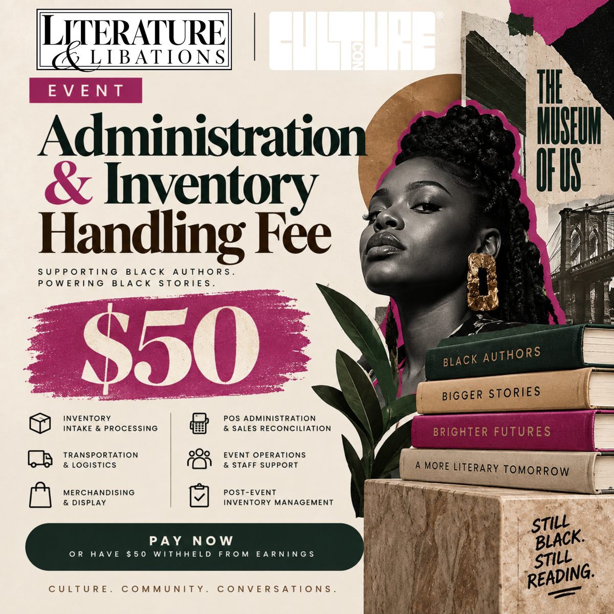 CultureCon 2026 Author Administration & Inventory Handling Fee