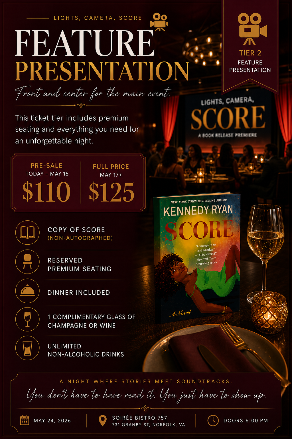 LIGHTS, CAMERA, SCORE — A Book Release Premiere Hosted by Literature & Libations