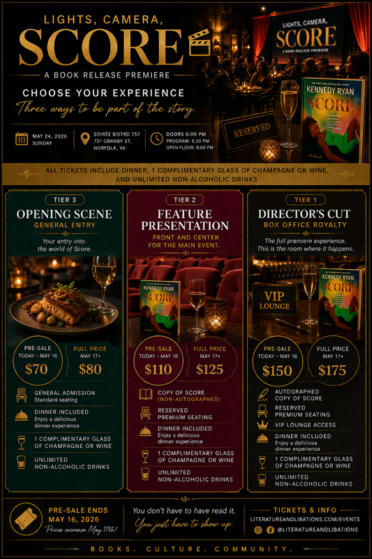 LIGHTS, CAMERA, SCORE — A Book Release Premiere Hosted by Literature & Libations